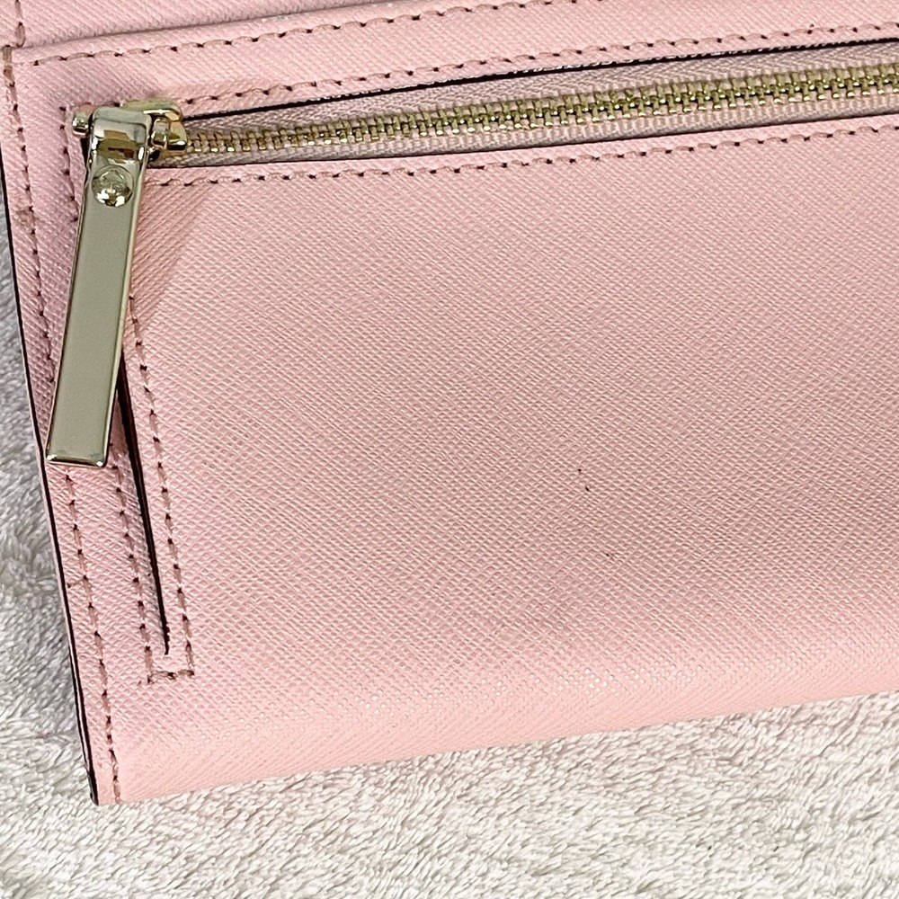 Kate Spade Pink Leather Snap Flap Continental Convertible Long Crossbody Wallet - Picture 6 of 9